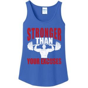 Stronger Than Your Excuses Bodybuilding Meaningful Gift Ladies Essential Tank