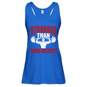 Stronger Than Your Excuses Bodybuilding Meaningful Gift Ladies Essential Flowy Tank