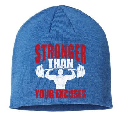 Stronger Than Your Excuses Bodybuilding Meaningful Gift Sustainable Beanie