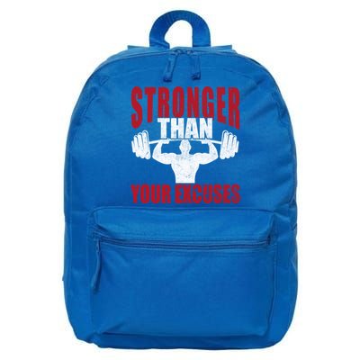 Stronger Than Your Excuses Bodybuilding Meaningful Gift 16 in Basic Backpack