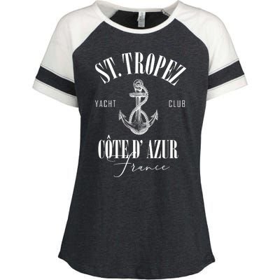 St Tropez Yacht Club Cote Dazur France Vacation Enza Ladies Jersey Colorblock Tee