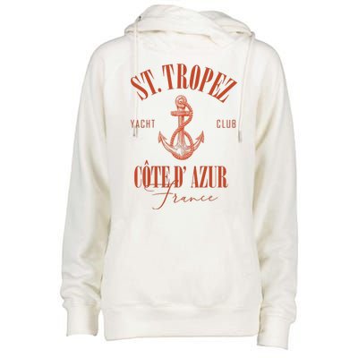 St Tropez Yacht Club Cote Dazur France Vacation Womens Funnel Neck Pullover Hood