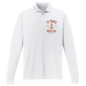 St Tropez Yacht Club Cote Dazur France Vacation Performance Long Sleeve Polo