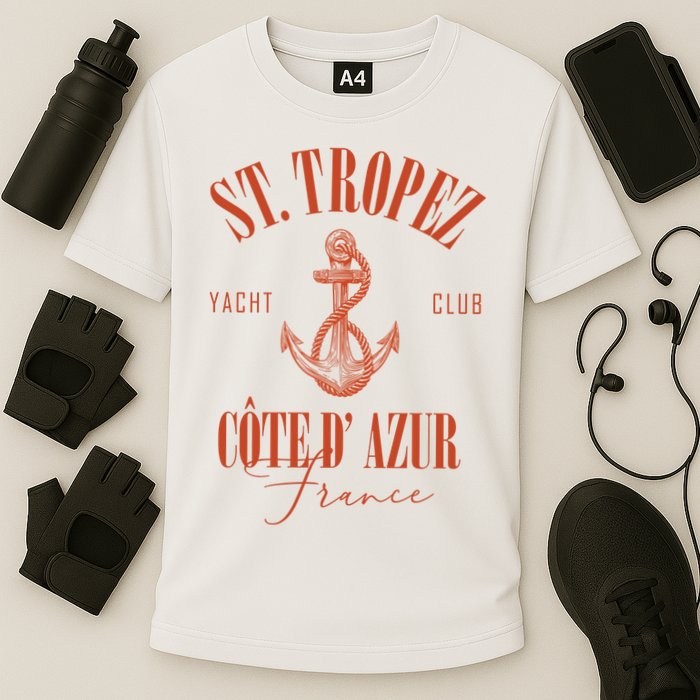 St Tropez Yacht Club Cote Dazur France Vacation Performance Shirt