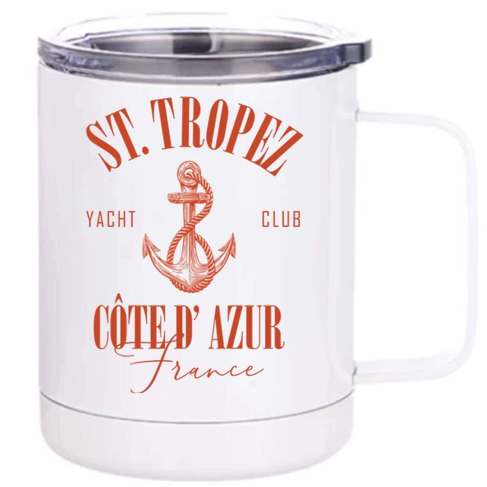 St Tropez Yacht Club Cote Dazur France Vacation 12 oz Stainless Steel Tumbler Cup