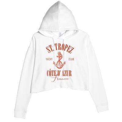 St Tropez Yacht Club Cote Dazur France Vacation Crop Fleece Hoodie