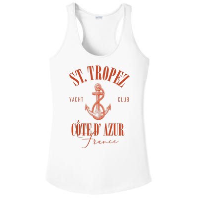 St Tropez Yacht Club Cote Dazur France Vacation Ladies PosiCharge Competitor Racerback Tank