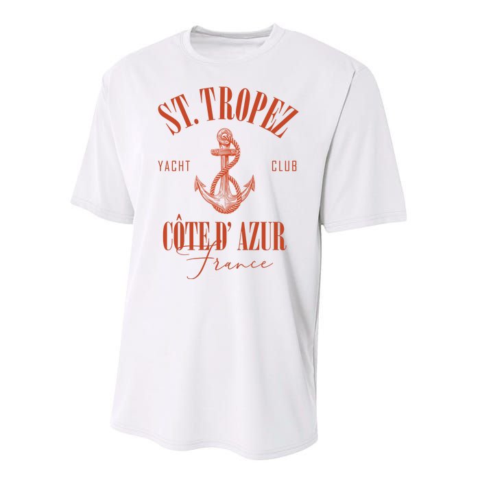 St Tropez Yacht Club Cote Dazur France Vacation Performance Sprint T-Shirt