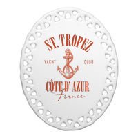 St Tropez Yacht Club Cote Dazur France Vacation Ceramic Oval Ornament