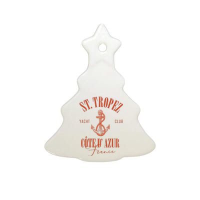 St Tropez Yacht Club Cote Dazur France Vacation Ceramic Tree Ornament