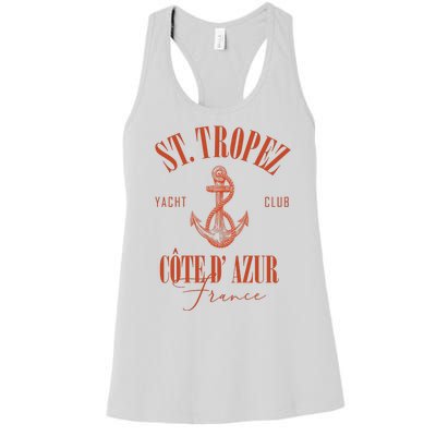 St Tropez Yacht Club Cote Dazur France Vacation Women's Racerback Tank