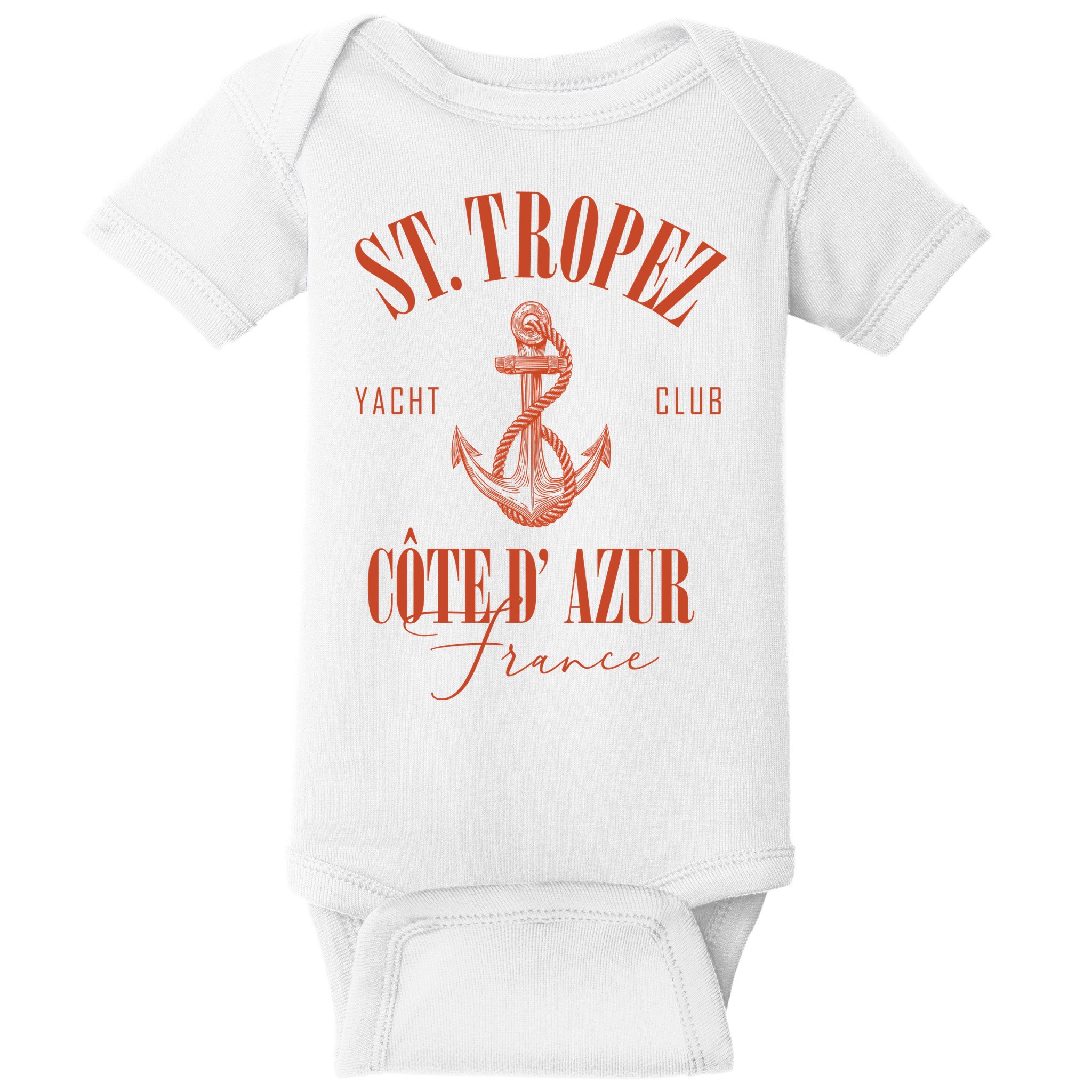 St Tropez Yacht Club Cote Dazur France Vacation Baby Bodysuit