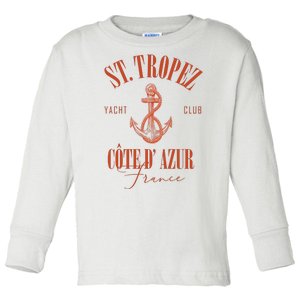 St Tropez Yacht Club Cote Dazur France Vacation Toddler Long Sleeve Shirt