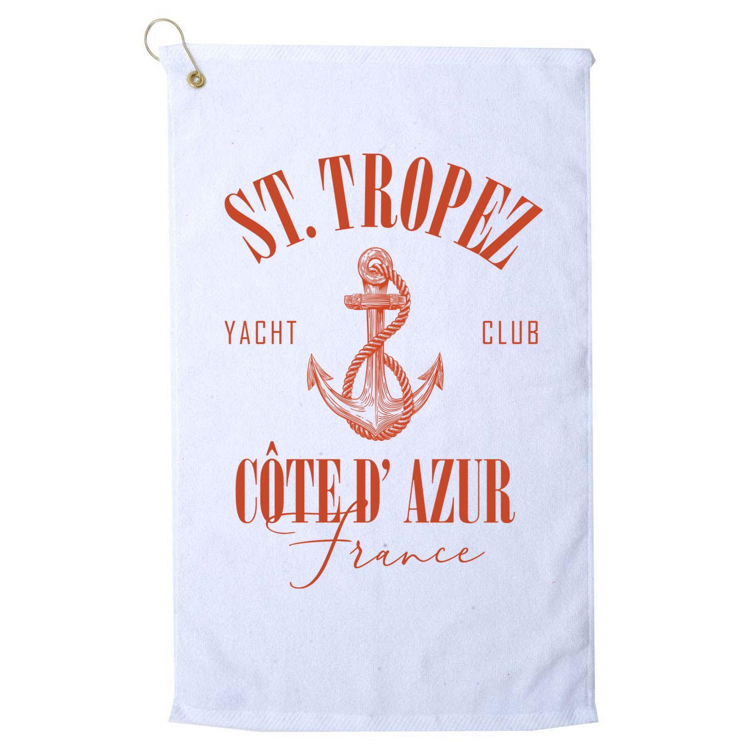 St Tropez Yacht Club Cote Dazur France Vacation Golf Towel