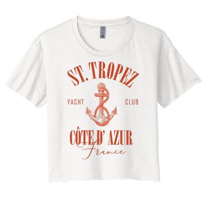 St Tropez Yacht Club Cote Dazur France Vacation Women's Crop Top Tee