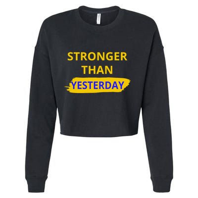 Stronger Than Yesterday Cropped Pullover Crew