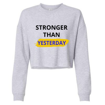 Stronger Than Yesterday Cropped Pullover Crew