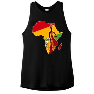 Stylish African Woman In Traditional Clothes Colors Ladies PosiCharge Tri-Blend Wicking Tank