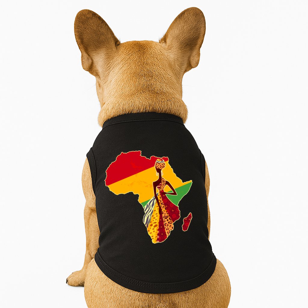 Stylish African Woman In Traditional Clothes Colors Doggie Tank