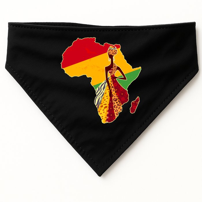 Stylish African Woman In Traditional Clothes Colors USA-Made Doggie Bandana