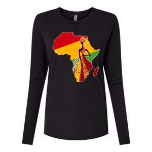 Stylish African Woman In Traditional Clothes Colors Womens Cotton Relaxed Long Sleeve T-Shirt