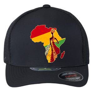 Stylish African Woman In Traditional Clothes Colors Flexfit Unipanel Trucker Cap