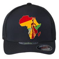 Stylish African Woman In Traditional Clothes Colors Flexfit Unipanel Trucker Cap