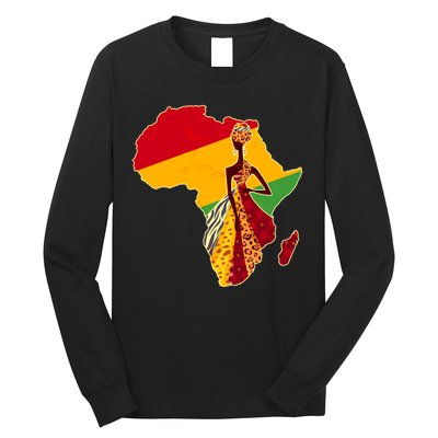 Stylish African Woman In Traditional Clothes Colors Long Sleeve Shirt