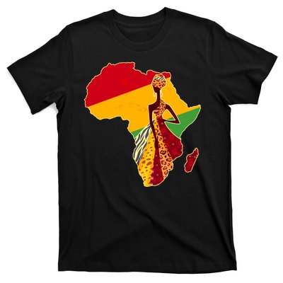 Stylish African Woman In Traditional Clothes Colors T-Shirt