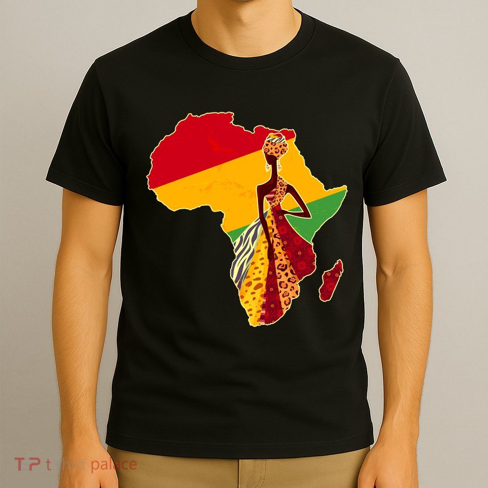 Stylish African Woman In Traditional Clothes Colors T-Shirt
