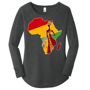 Stylish African Woman In Traditional Clothes Colors Women's Perfect Tri Tunic Long Sleeve Shirt