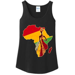 Stylish African Woman In Traditional Clothes Colors Ladies Essential Tank