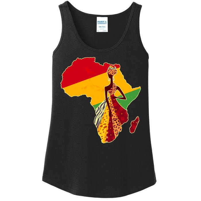 Stylish African Woman In Traditional Clothes Colors Ladies Essential Tank