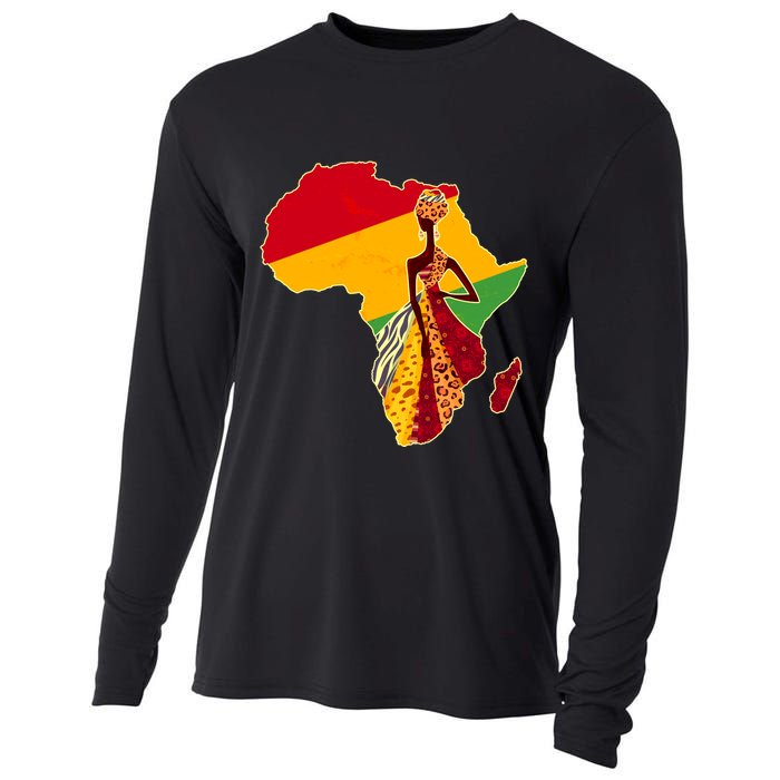 Stylish African Woman In Traditional Clothes Colors Cooling Performance Long Sleeve Crew