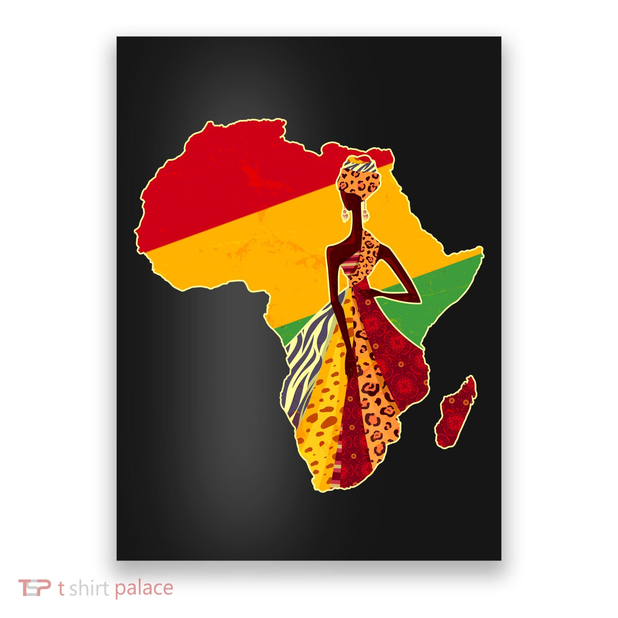 Stylish African Woman In Traditional Clothes Colors Poster