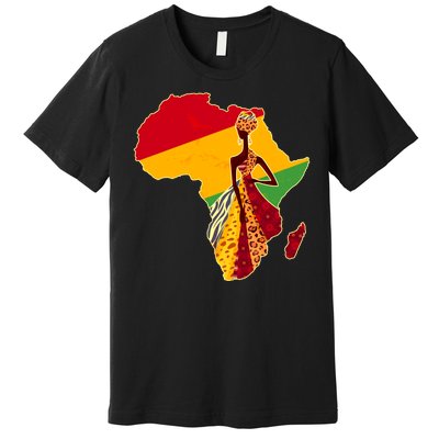 Stylish African Woman In Traditional Clothes Colors Premium T-Shirt