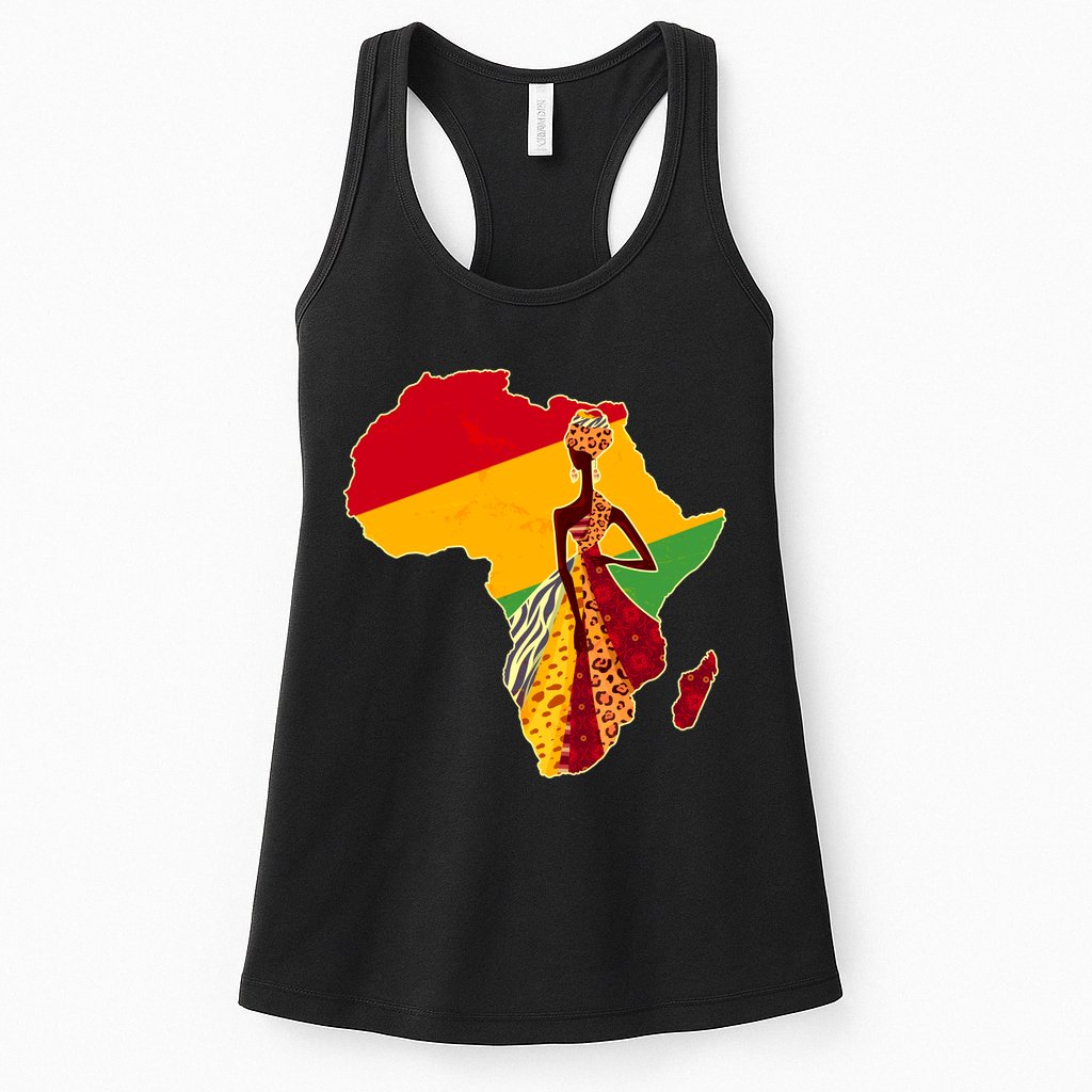 Stylish African Woman In Traditional Clothes Colors Womens Tank Top