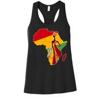 Stylish African Woman In Traditional Clothes Colors Women's Racerback Tank