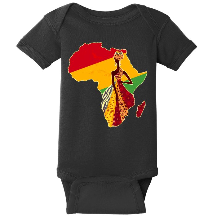 Stylish African Woman In Traditional Clothes Colors Baby Bodysuit