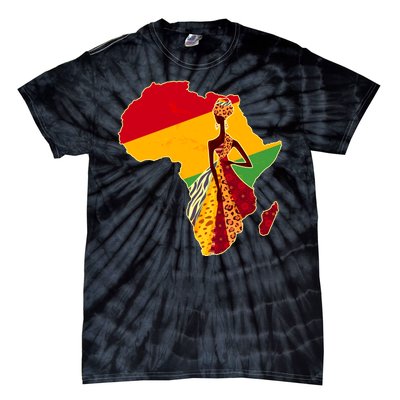 Stylish African Woman In Traditional Clothes Colors Tie-Dye T-Shirt