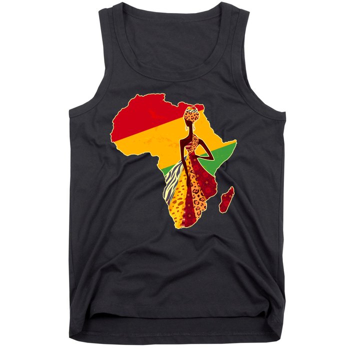 Stylish African Woman In Traditional Clothes Colors Tank Top