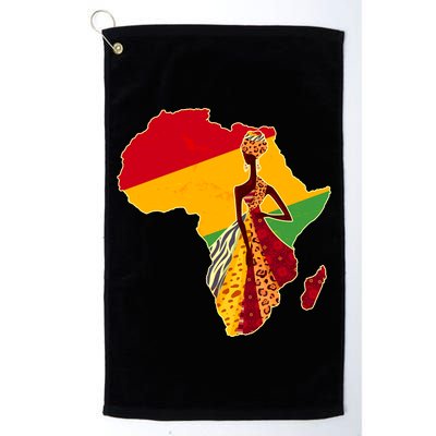Stylish African Woman In Traditional Clothes Colors Golf Towel