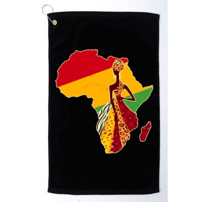 Stylish African Woman In Traditional Clothes Colors Platinum Collection Golf Towel