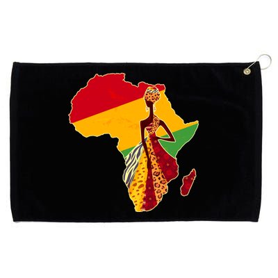 Stylish African Woman In Traditional Clothes Colors Grommeted Golf Towel