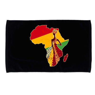 Stylish African Woman In Traditional Clothes Colors Microfiber Hand Towel