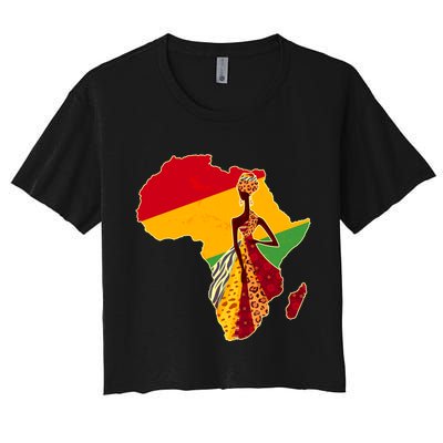 Stylish African Woman In Traditional Clothes Colors Crop Top