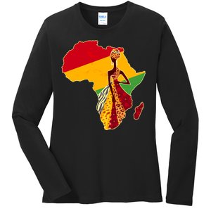 Stylish African Woman In Traditional Clothes Colors Ladies Long Sleeve Shirt