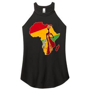 Stylish African Woman In Traditional Clothes Colors Women's Perfect Tri Rocker Tank