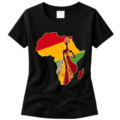 Stylish African Woman In Traditional Clothes Colors Womens T-Shirt