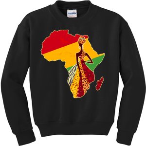 Stylish African Woman In Traditional Clothes Colors Kids Sweatshirt